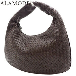 Bottega Veneta Intrecciato Hobo Bag Shoulder Hobo Handbag Leather Brown Black